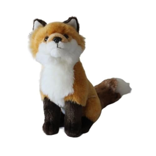 MZICXV Simulation Rotfuchs Plüschtier Tierfuchs Plüschpuppe Weich und niedlich Früherziehung Geschenk Heimdekoration(Brown) von MZICXV
