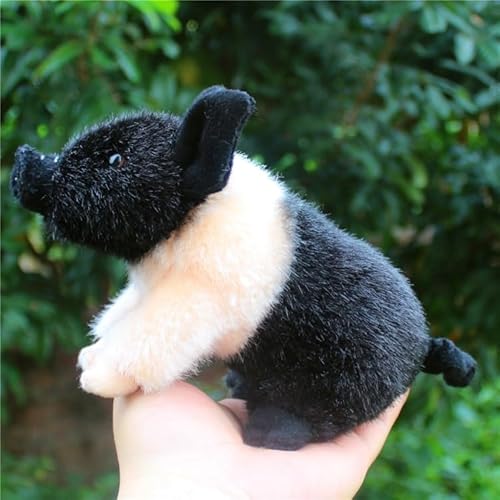 MZICXV Simulation Schwein Plüschpuppe Schwein Schwarzes Schwein Weißes Schwein Plüschpuppe Weicher und süßer Begleiter Geschenk Heimdekoration(Black) von MZICXV