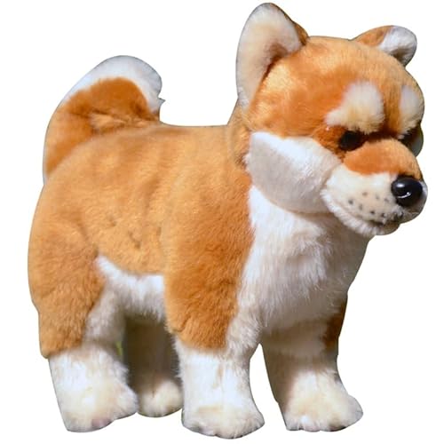 MZICXV Simulation Shiba Inu Puppe Niedliche Welpenpuppe Stehendes Shiba Inu Plüschtier Weiches und süßes Stoffpuppen-Geburtstagsgeschenk(Brown,50cm) von MZICXV