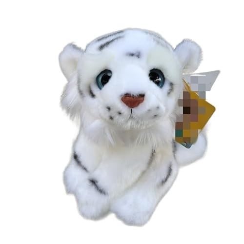 MZICXV Simulation Tier Plüsch Spielzeug Leopard Tiger Löwe Plüsch Puppe Weiche Und Niedliche Frühen Bildung Geschenk Hause Dekoration(White) von MZICXV