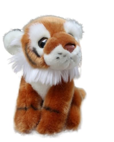 MZICXV Simulation Tier Tiger Plüsch Spielzeug Nette Weiße Tiger Puppe Puppe Weiche Frühen Bildung Spielzeug(Brown) von MZICXV