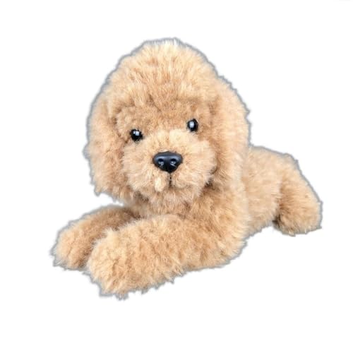 MZICXV Simulation Tier Welpen Hund Plüsch Spielzeug Hund Puppe Puppe Ornament Puppe Geschenk(Gold) von MZICXV