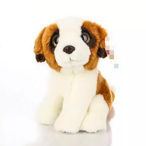 MZICXV Simulation Welpen-Plüschpuppe, Verschiedene Rassen, Welpen-Plüschspielzeug, weich und niedlich, Begleiter, Geschenk, Heimdekoration(Brown) von MZICXV
