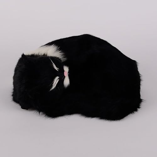 MZICXV Simulation niedliche Katze Plüschtiere Heimtextilien Tierauto-Einrichtungsmodelle Kindergeschenke(Black) von MZICXV