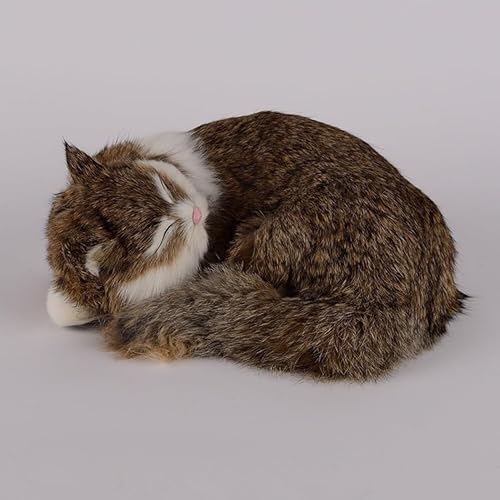 MZICXV Simulation niedliche Katze Plüschtiere Heimtextilien Tierauto-Einrichtungsmodelle Kindergeschenke(Brass) von MZICXV