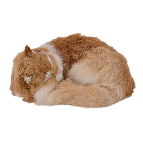 MZICXV Simulation niedliche Katze Plüschtiere Heimtextilien Tierauto-Einrichtungsmodelle Kindergeschenke(Brown) von MZICXV
