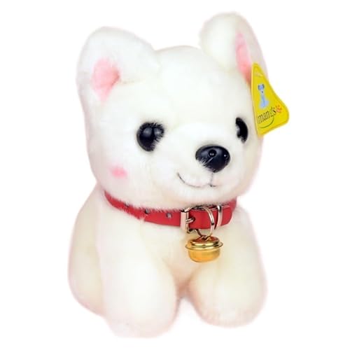 MZICXV Simulation niedlicher Hund Plüschtier weiße Shiba Inu Puppe Puppe weiches und süßes Stoffpuppengeschenk(Red,23cm) von MZICXV