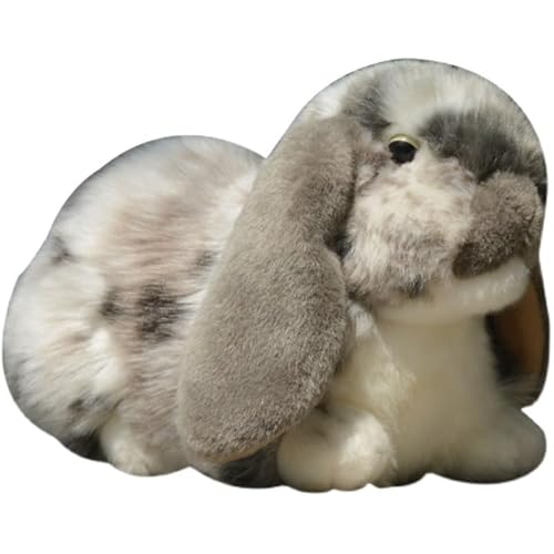 MZICXV Simulation süße Hängeohr-Kaninchen-Plüschpuppe, weiße Kaninchen-Puppe, super süßes Kaninchen-Spielzeug, Dekoration, Geschenk(Multi-Colored) von MZICXV
