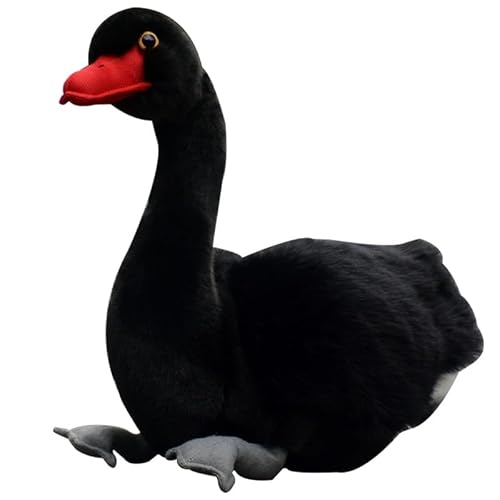 MZICXV Simulation süßer schwarzer Schwan, weißer Schwan, Puppenpaar, Schwan, Plüschtier, Schwanenpuppe, weich und niedlich, Geschenk(Black) von MZICXV