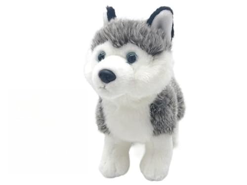 MZICXV Simulation super süßes Husky-Plüschtier, Tierwelpen-Plüschpuppe, weich und niedlich, Geschenk for die frühe Bildung, Heimdekoration(White) von MZICXV