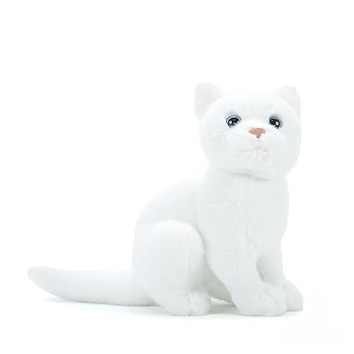 MZICXV Simulation weiße Katze Schwarze Katze Puppe süße kurzhaarige Katze Puppe chinesische Pastorale Katze Plüschtier(White) von MZICXV
