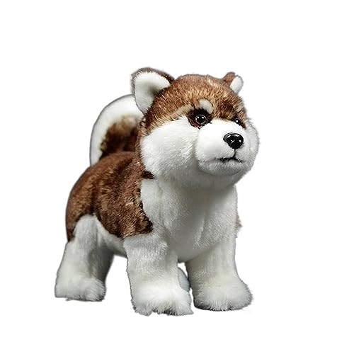 MZICXV Simulations-Hundepuppe, braune Husky-Puppe, weiches Simulationstier-Plüschspielzeug von MZICXV
