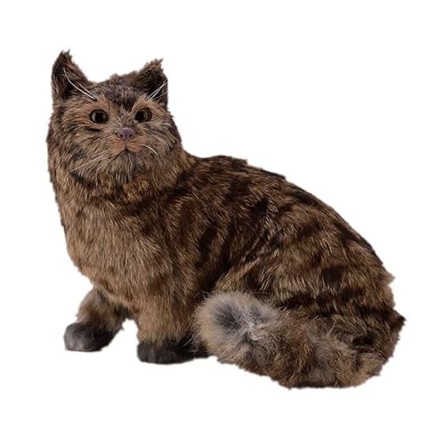 MZICXV Simulationskätzchen-Plüschspielzeug, Heimtextilien mit exotischen Tieren, statisches Tabby-Katzenmodell for Haustiere, Kindergeschenk mit beweglichem Schwanz von MZICXV