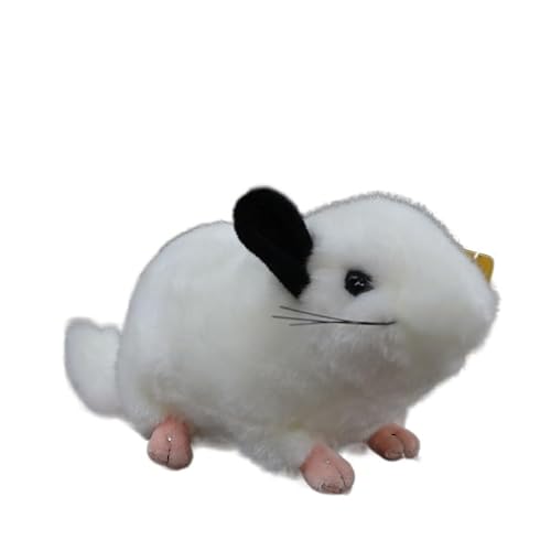 MZICXV Simulierte Chinchilla-Plüschpuppe, Tiermaus-Plüschpuppe, weich und niedlich, Begleiter, Geschenk, Heimdekoration(White) von MZICXV