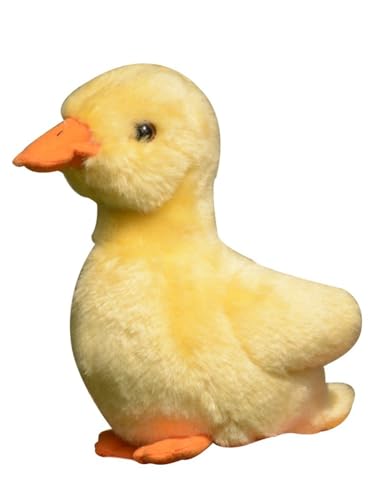 MZICXV Simulierte Enten-Plüschpuppe kann kleine Tierspielzeuge klingen Lassen, weiche und niedliche kleine gelbe Entenpuppen-Ornamente(Yellow,17cm) von MZICXV