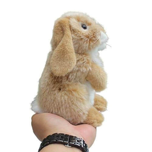 MZICXV Simulierte Lop-Kaninchen-Plüschpuppe, Tierkaninchen-Plüschtier, weiches und niedliches Begleitgeschenk, Heimdekoration(Brass) von MZICXV