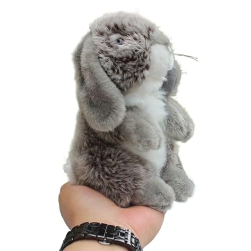 MZICXV Simulierte Lop-Kaninchen-Plüschpuppe, Tierkaninchen-Plüschtier, weiches und niedliches Begleitgeschenk, Heimdekoration(Grey) von MZICXV