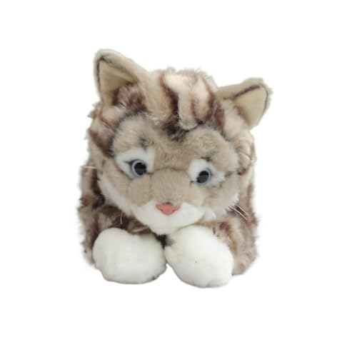 MZICXV Simulierte Tabby-Plüschpuppe, Tier, gelbes Kätzchen, Plüschtier, weicher und niedlicher Begleiter, Geschenk, Heimdekoration(Grey) von MZICXV