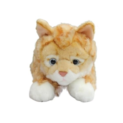 MZICXV Simulierte Tabby-Plüschpuppe, Tier, gelbes Kätzchen, Plüschtier, weicher und niedlicher Begleiter, Geschenk, Heimdekoration(Metallic) von MZICXV