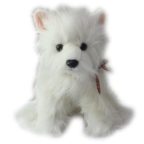 MZICXV Simulierte West Highland White Terrier Plüschpuppe, Tier, weißer Welpe, Plüschtier, weich und niedlich, begleitendes Geschenk, Heimdekoration von MZICXV
