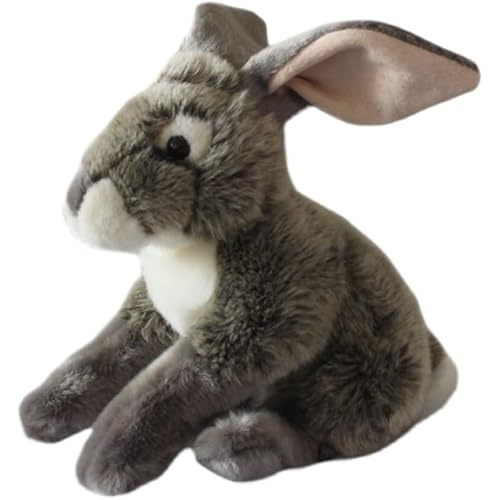 MZICXV Simulierte graue Kaninchen-Plüschpuppe, weißschwanzohriges großes Hasen-Plüschtier, weiches und niedliches Begleitgeschenk, Heimdekoration von MZICXV