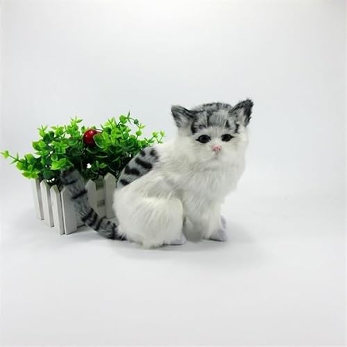 MZICXV Simulierte niedliche Katzen-Plüschtiere, Heimtextilien mit Tiermotiv, Begleitergeschenke for(White) von MZICXV