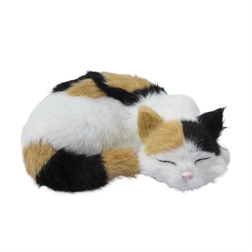 MZICXV Simulierte niedliche Katzenornamente, schlafende Katzenplüschtiere, kreatives Kunsthandwerk, Heimdekorationen, Kindergeschenke(Multi-Colored) von MZICXV