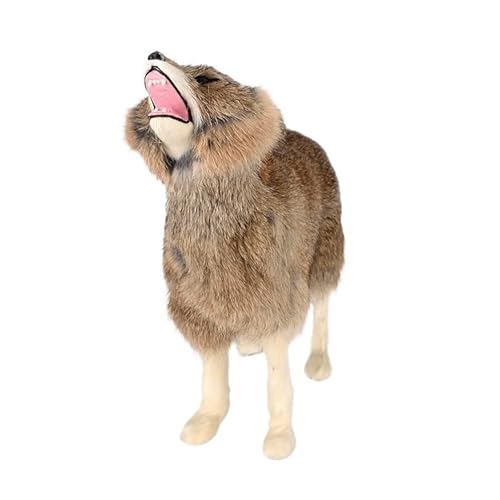MZICXV Simuliertes Wolf-Plüschtier, Heimtextilien, Wolf-Totem, handgefertigtes Tiermodell, Simulations-Requisiten, kognitive Geschenke for(Brass,Large) von MZICXV