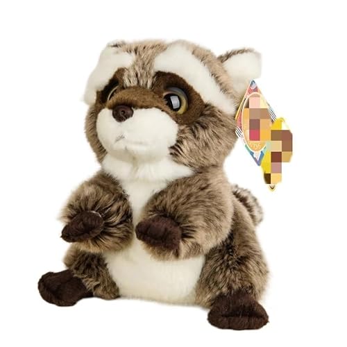 MZICXV Simuliertes kleines Waschbär-Plüschtier, rote Panda-Plüschpuppe, weich und niedlich, Begleiter, Geschenk, Heimdekoration(Grey) von MZICXV