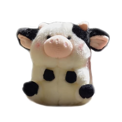 MZICXV Süße kleine Kuh-Plüschpuppe, Schwarze und weiße Blume, Ruft das Kalb, Puppe MUH, kleine Blumenkuh, Spielzeug, Geschenk für von MZICXV