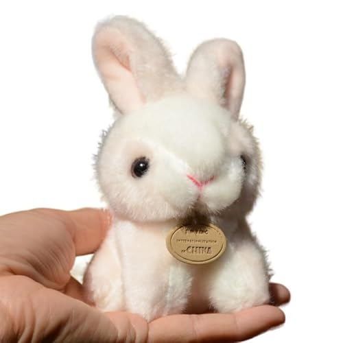 MZICXV Super süße kleine Kaninchen-Plüschtier-Puppe, kleines weißes Kaninchen, Anhänger, Tasche, Schlüsselanhänger, Puppe, weiches und süßes Puppen-Geschenk(Pink) von MZICXV