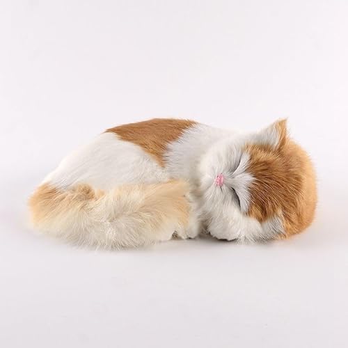 Simulation Nette Katze Schlafende Katze Plüsch Spielzeug Hause Auto Dekoration Tier Modell Geschenk(Multi-Colored) von MZICXV