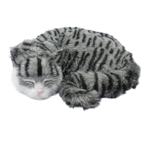 Simulation Nette Schlafende Katze Dekoration Tier Modell Handwerk Puppe Puppe Einfache Desktop Dekoration Geschenk der(Grey) von MZICXV