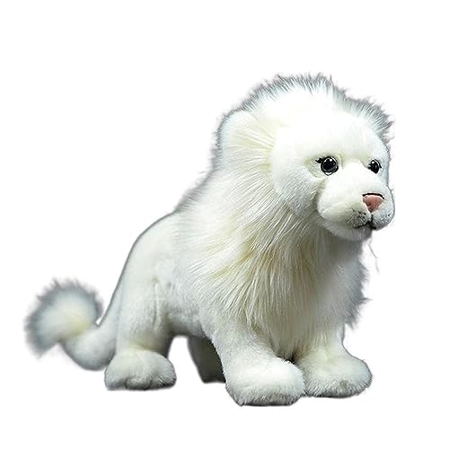 Simulation Weißer Löwe Plüschtier Puppe Afrikanischer Löwe Weiche Puppe Modell Geschenk von MZICXV