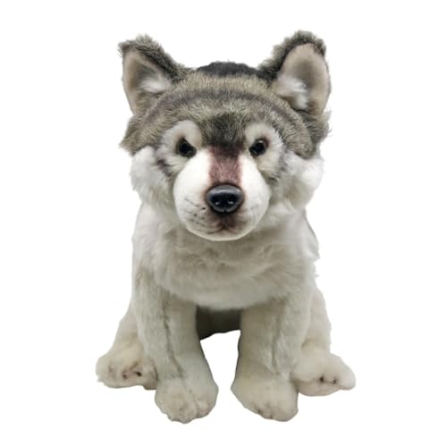 Simulation niedliches kleines Wolfsjunges Plüschtier Tier Stoffpuppe Jungen und Mädchen Kindergeschenke Heimtextilien von MZICXV
