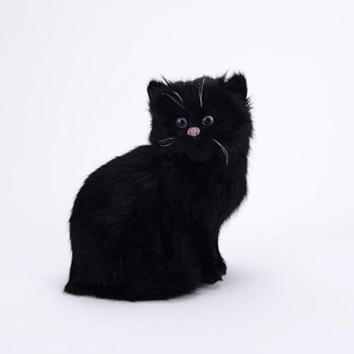 Simulation süße Katze Plüsch Spielzeug Perserkatze Modell Tier Wohnaccessoires Freundin Geschenk(Black) von MZICXV