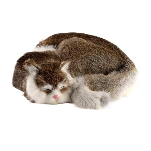 Simulation süße schlafende Katze Plüschtier Tier Kätzchen Modell Geschenk Heimtextilien Begleiter Geschenk(Grey) von MZICXV