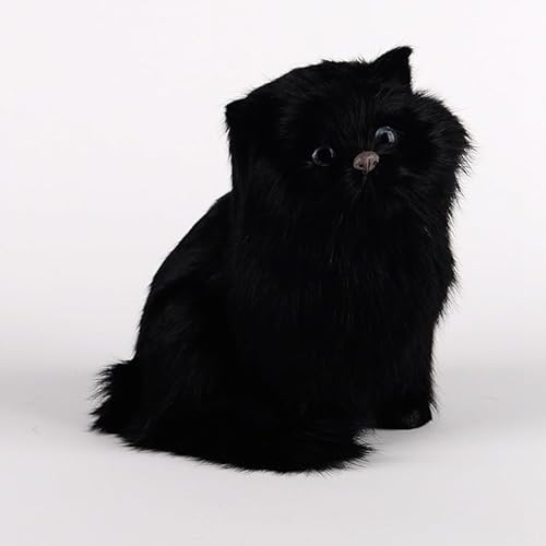 Simulierte süße Katzenplüschtiere, die Geräusche Machen können, Fensterdekorationen for zu Hause, Kindergeschenke(Black) von MZICXV