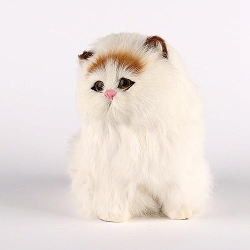 Simulierte süße Katzenplüschtiere, die Geräusche Machen können, Fensterdekorationen for zu Hause, Kindergeschenke(White) von MZICXV
