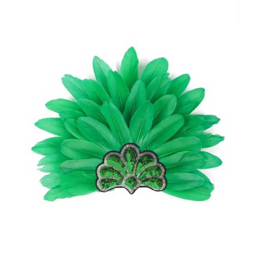 MZRAN Feder-Stirnbänder, Cosplay, handgefertigtes Haar-Accessoire für Damen, Maskerade, Kopfschmuck, Mardi Gras, Kunstdekorationen von MZRAN