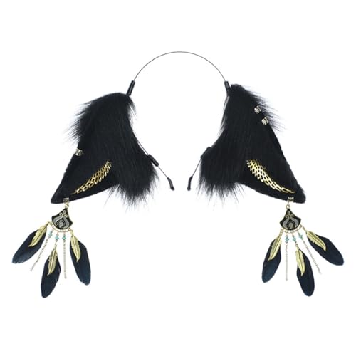 MZRAN Füchse Ohr Stirnbänder Halloween Haarbänder Kunstpelze Haarreifen Stirnbänder Cosplay Party Haarschmuck für Party von MZRAN