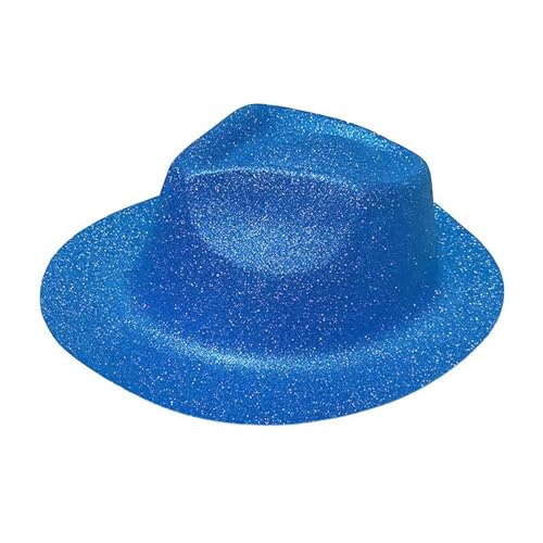 MZRAN Glitzernder Fedora-Hut, Unisex, für Erwachsene, glitzerndes Puder, Cowboy, Kostüm-Zubehör von MZRAN
