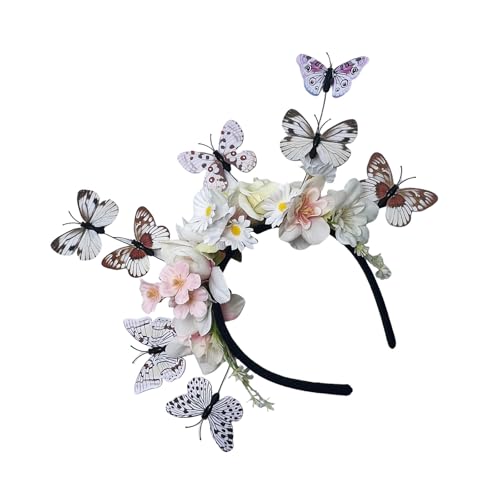 MZRAN Haarreif mit 3D-Schmetterlings-Blume, Haarreif, für Themenpartys, Kostüme, Events, Dressinup-Zubehör MZRAN Haarreif mit 3D-Schmetterlings-Blume, Haarreif, für Themenpartys, Kostüme, Events, Dressinup-Zubehör von MZRAN