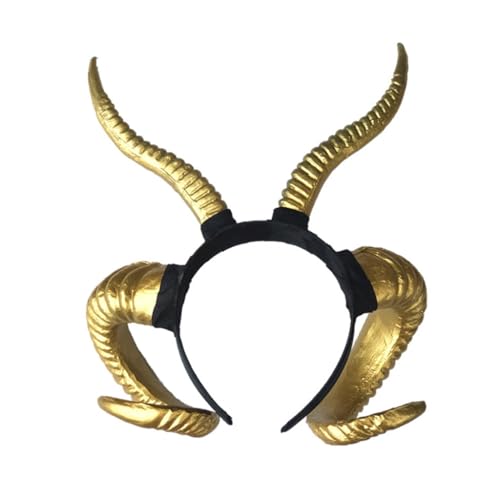 MZRAN Halloween Party Hairhoop 3D Ziegenhorn Haarband Cosplay Kostüm Party Requisiten Kopfschmuck Thema Party Stirnband Zubehör von MZRAN