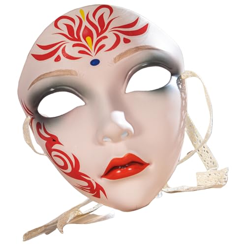 MZRAN Handbemaltes Halloween-Kostüm für Damen und Herren, Maskerade, Maskerade, Vollgesicht zur Dekoration MZRAN Handbemaltes Halloween-Kostüm für Damen und Herren, Maskerade, Maskerade, Vollgesicht zur Dekoration von MZRAN