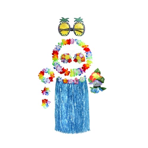 MZRAN Hawaiianische Grasröcke für Luaus, Party-Set, hawaiianische Luaus, Hulas, Röcke, Stirnbänder und Armbänder für Partyzubehör, Dekorationen MZRAN Hawaiianische Grasröcke für Luaus, Party-Set, hawaiianische Luaus, Hulas, Röcke, Stirnbänder und Armbänder für Partyzubehör, Dekorationen von MZRAN