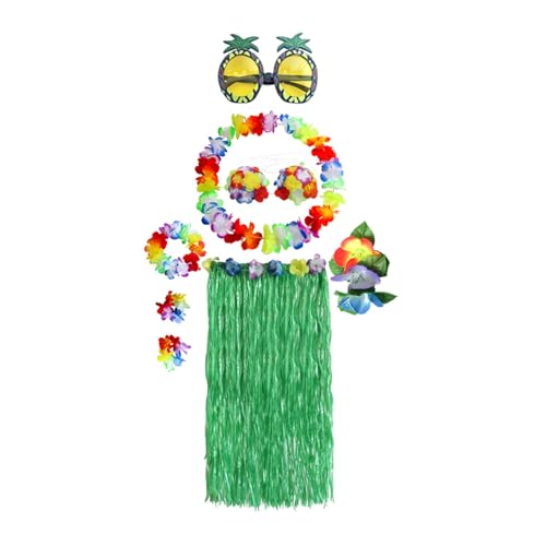 MZRAN Hawaiianische Grasröcke für Luaus, Party-Set, hawaiianische Luaus, Hulas, Röcke, Stirnbänder und Armbänder für Partyzubehör, Dekorationen MZRAN Hawaiianische Grasröcke für Luaus, Party-Set, hawaiianische Luaus, Hulas, Röcke, Stirnbänder und Armbänder für Partyzubehör, Dekorationen von MZRAN
