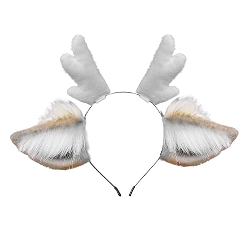 MZRAN Kunstfell-Ohren, Plüschgeweih, Stirnband, schönes Rentier, Tierhaarreif, Urlaub, Party, Zubehör, Weihnachten, Halloween, Cosplay, Kostüm, Haar-Accessoires MZRAN Kunstfell-Ohren, Plüschgeweih, Stirnband, schönes Rentier, Tierhaarreif, Urlaub, Party, Zubehör, Weihnachten, Halloween, Cosplay, Kostüm, Haar-Accessoires von MZRAN