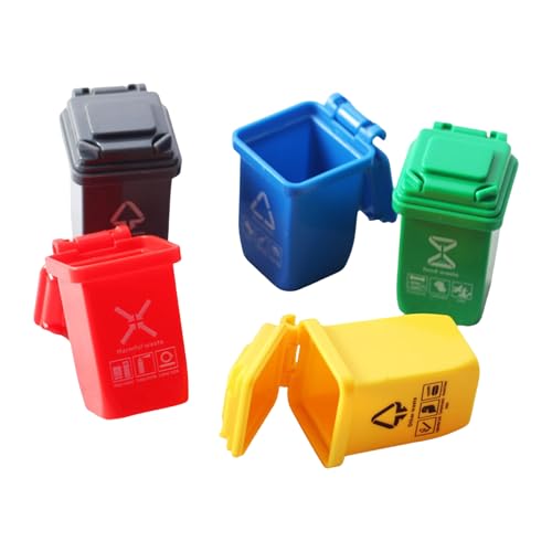 Miniatur-Mülleimer für Puppenhäuser, Reinigungsrequisiten, Inneneinrichtung, Modell, Möbelzubehör, Puppenhäuser, Küchenzubehör-Set, 5 Stück Miniatur-Mülleimer für Puppenhäuser, Reinigungsrequisiten, Inneneinrichtung, Modell, Möbelzubehör, Puppenhäuser, Küchenzubehör-Set, 5 Stück von MZRAN