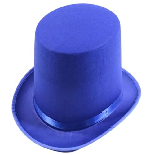 MZSKLW Vintage-Zylinder, Einfarbig, Kurze Krempe, Zylinder, Western-Cowboy-Hut(Deep Blue) von MZSKLW